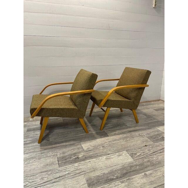 Vintage Relax Chairs with Upholstery by Tatra Nabytok, Set of 2 For Sale - Image 4 of 7