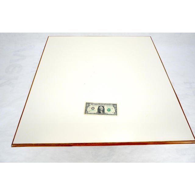 Bamboo Rattan 30” Square c1970s Mid Century Modern Coffee Table MINT For Sale - Image 12 of 14