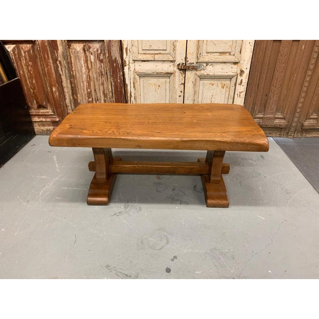 Vintage French Country Oak Trestle Coffee Table Chairish