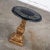 Neoclassic Hollywood RegencyPedestal Side Table Round Gilded Plaster & Black Composit Top For Sale - Image 9 of 13