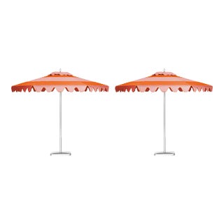 Tuscan Sunset 9' Patio Umbrella, Light Pink & Orange, Set of 2 For Sale