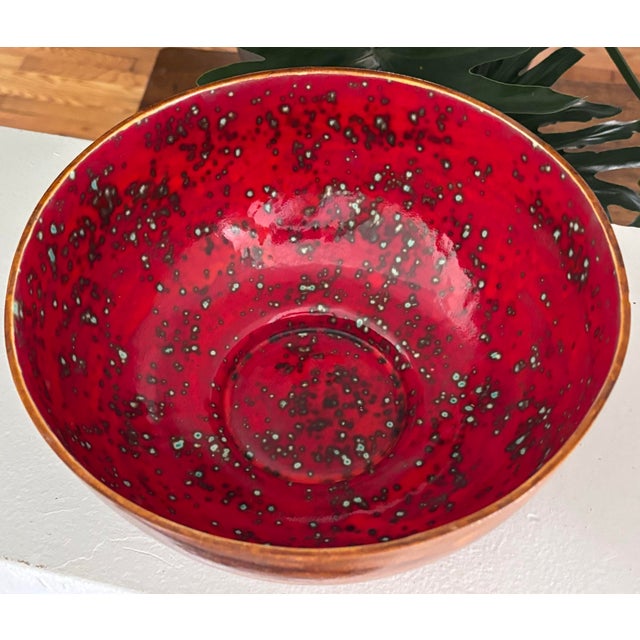 1960s Glazed Pottery Bowl, Signed For Sale - Image 4 of 8