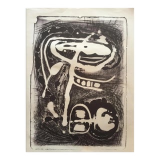 Abstract Stone Lithograph 1950s San Francisco Printmaker For Sale