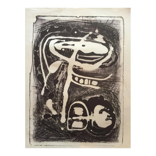 Abstract Stone Lithograph 1950s San Francisco Printmaker For Sale