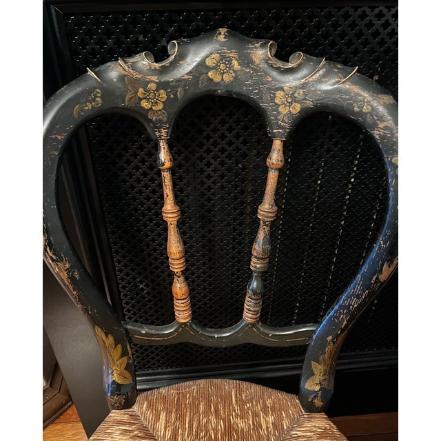 Victorian 19th Century Victorian Ebonized and Decorated Side Chairs - Set of 2 For Sale - Image 3 of 12