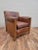 Brown Vintage French Art Deco Distressed Brown Leather Club Chair For Sale - Image 8 of 10