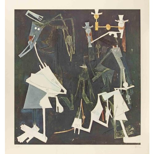 Wifredo Lam, Untitled Surrealist Composition, 1970s, Lithograph For Sale - Image 3 of 3