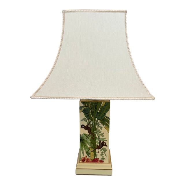Handpainted Tropical Regency Table Lamp by Wildwood For Sale
