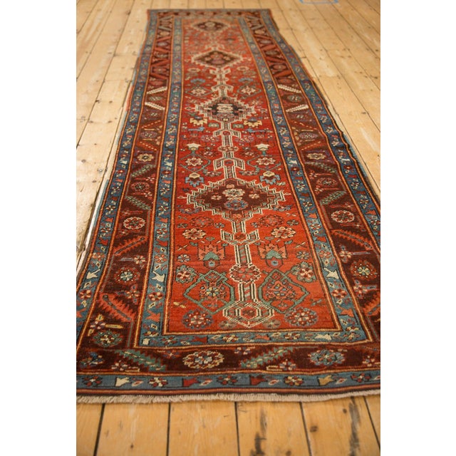 1910s Vintage Northwest Persian Stepped Medallion Wool Rug Runner For Sale - Image 9 of 13