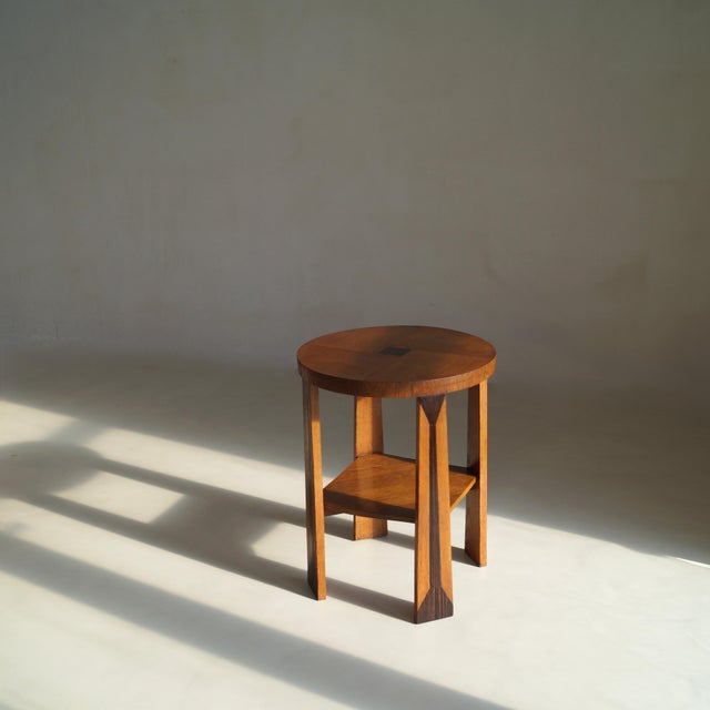 Dutch Art Deco Amsterdam School Occasional Table in Oak and Macassar, 1920s For Sale - Image 15 of 16