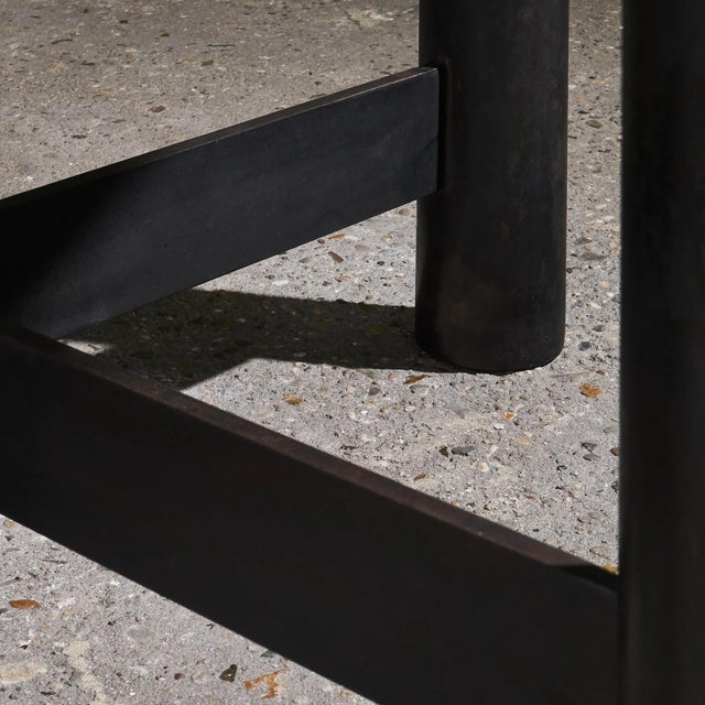 Table in Fossil Stone and Metal Frame, Belgium For Sale - Image 13 of 14