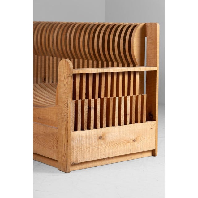 Vintage Italian Two-Seater Sofa by Mario Ceroli for Poltronova, 1970s For Sale - Image 16 of 18