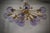 Metal Mid-Century Murano Periwinkle Art Glass and Brass Chandelier and Pendant For Sale - Image 7 of 9