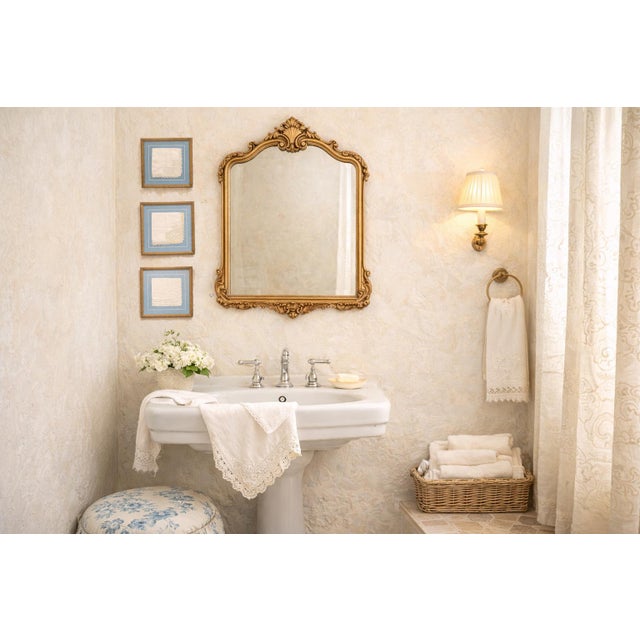 French Country Vintage Framed Lace Handkerchiefs – Set of 3 For Sale - Image 3 of 12