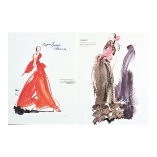 1983 Set of 2-French Hubert Givenchy Original Fashion Prints For Sale