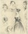 An original early 19th-century graphite drawing, Walter Sneyd, Sheet of Caricature Portraits.A fabulous sheet of early...