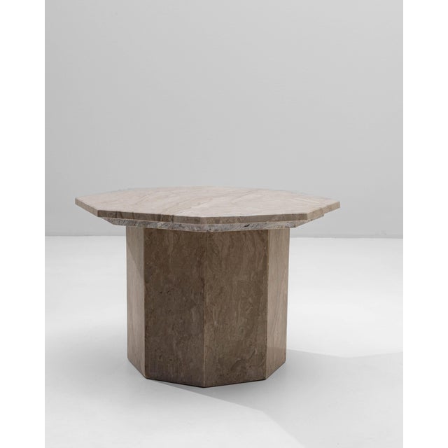 1970s Italian Postmodern Octagonal Marble Pedestal Table For Sale - Image 4 of 18