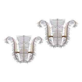 Glass and Gilt Wall Sconces by Visual Comfort, Set of 2 For Sale