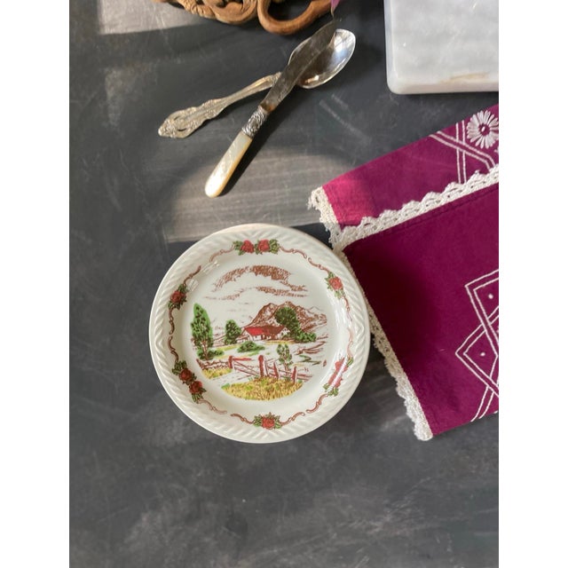 Farmhouse 1940s Norwegian Figgjo Flint 5 7/8” Plates - Set of Seven (7) For Sale - Image 3 of 9