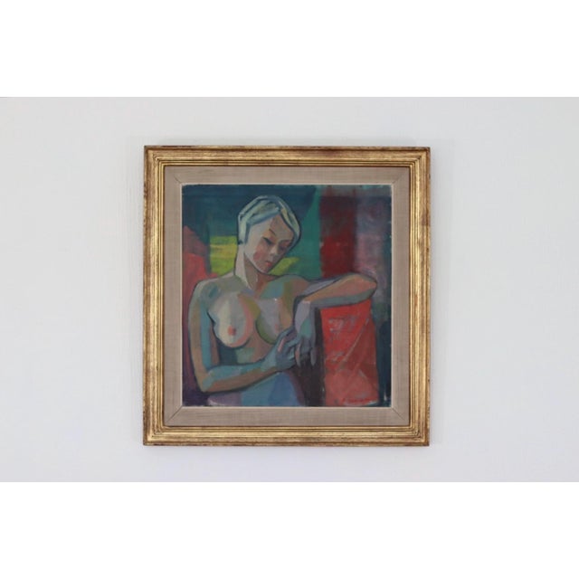 Modern Margareta Wallin, Model, 1960s, Oil on Panel, Framed For Sale - Image 3 of 17
