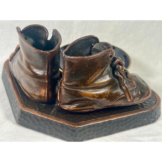 Traditional Vintage Bronzed Baby Shoe Display For Sale - Image 3 of 10