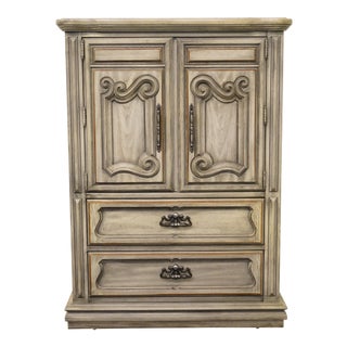 Stanley Furniture Italian Provincial Green Tint Finish 43" Door Chest / Armoire For Sale