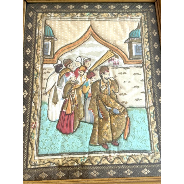 Persian Framed Pair Persian Mughal Quilted Textiles For Sale - Image 3 of 12