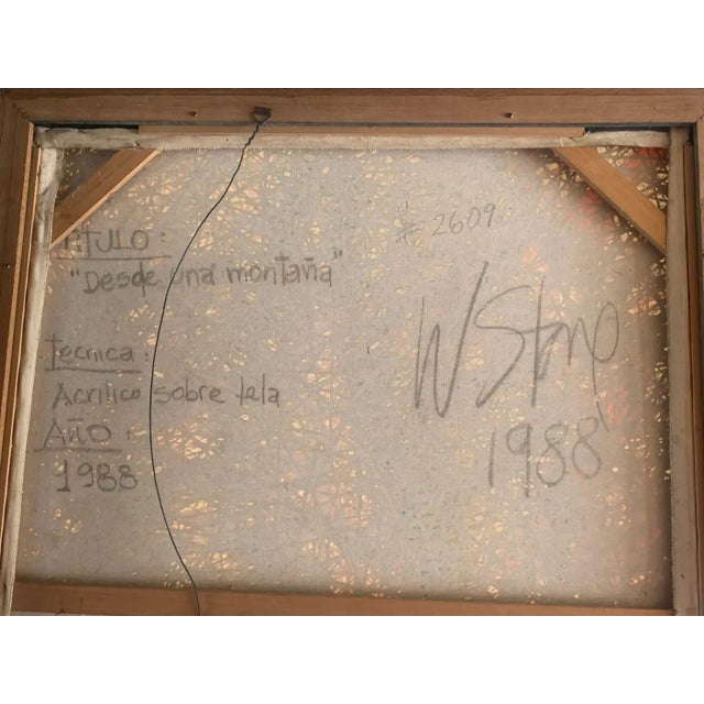 1980s Abstract Painting "Desde Una Montaña" by Artist William Stone For Sale - Image 6 of 6