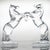 Luxury at its finest, high-end glass sculpture by Daum, France. The sculptures are two horses. The horses, made from clear...