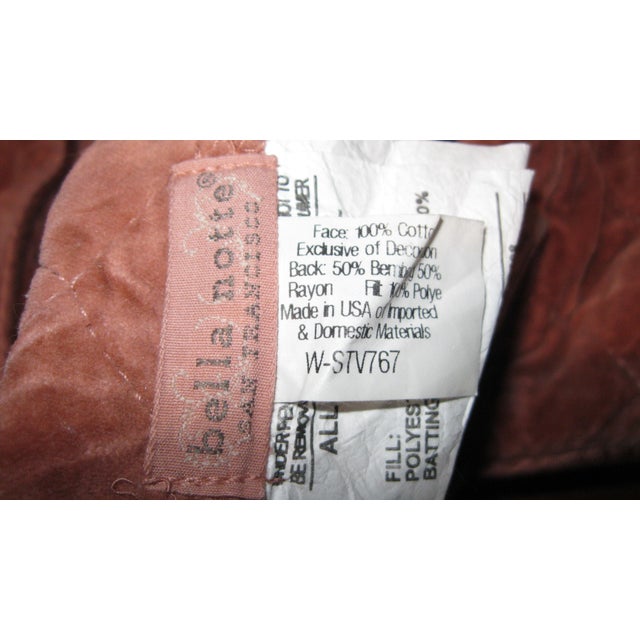 Rose 2000s Bella Notte Rouge Velvet Quilted Pillow Cover For Sale - Image 8 of 13