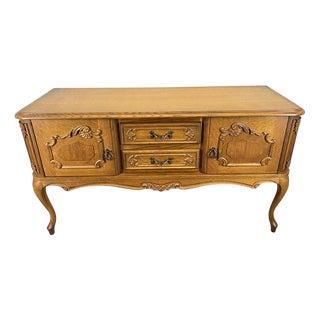 French Louis XVI Style Carved Desk with 2 Drawers For Sale