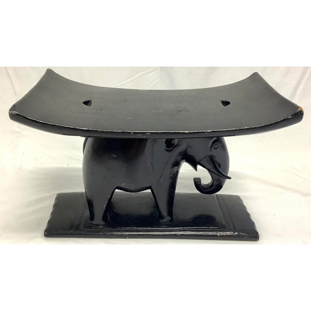 African Ghana Wood Elephant Ashanti Bench For Sale In Tampa - Image 6 of 8
