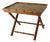 Vintage French Style Handcrafted Rectangle Bamboo Serving Folding Table Center Table X-Base Mid-Century For Sale