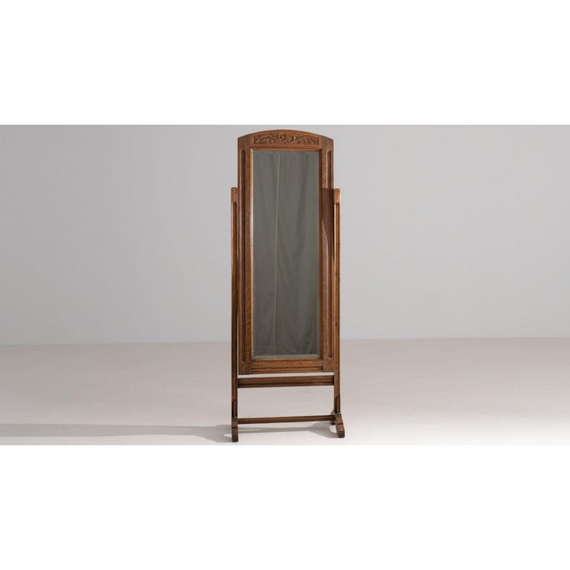 19th Century 19th Century France Tan Wood Full-length & Floor Mirrors For Sale - Image 5 of 10