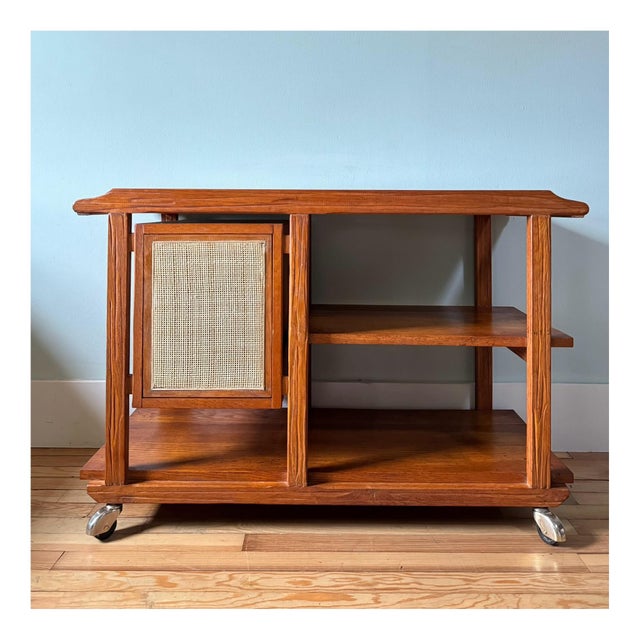 Mid-Century Modern 1950s Service Trolley With Marble Top For Sale - Image 3 of 8