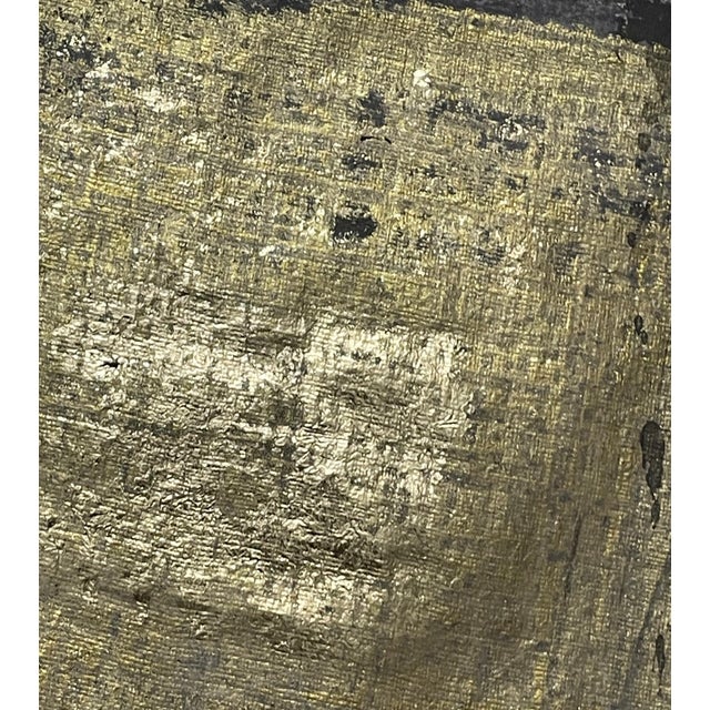 Quiet Glow is an original abstract artwork created with acrylic gold paint, gold flakes and gold leaf on hand-cut paper....