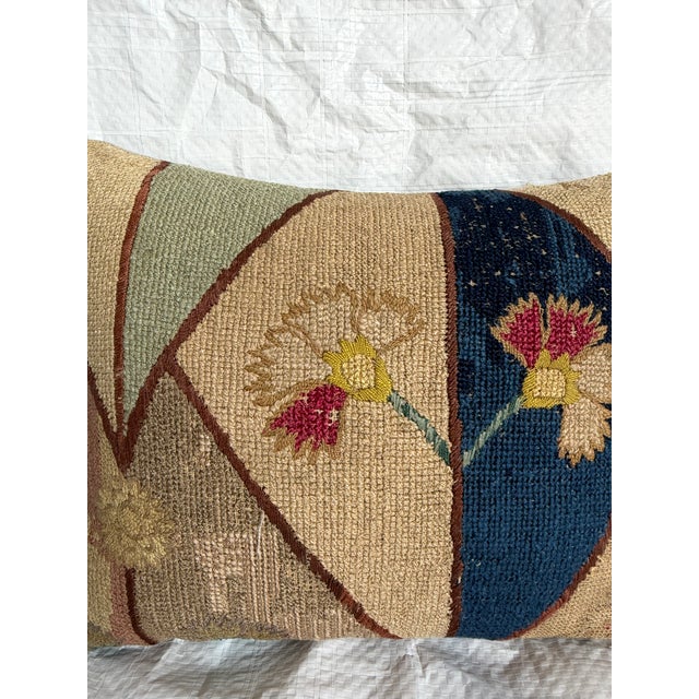 17th Century 17th Century Italian Florentine Floral Wool & Silk Decorative Pillow For Sale - Image 5 of 7