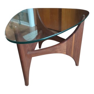 1960s Adrian Pearsall Teak Glass Table For Sale