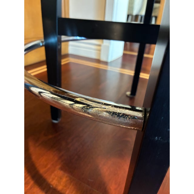 Pace Collection Bar Stools — Set of 3 — Black Lacquer & Chrome For Sale - Image 11 of 12