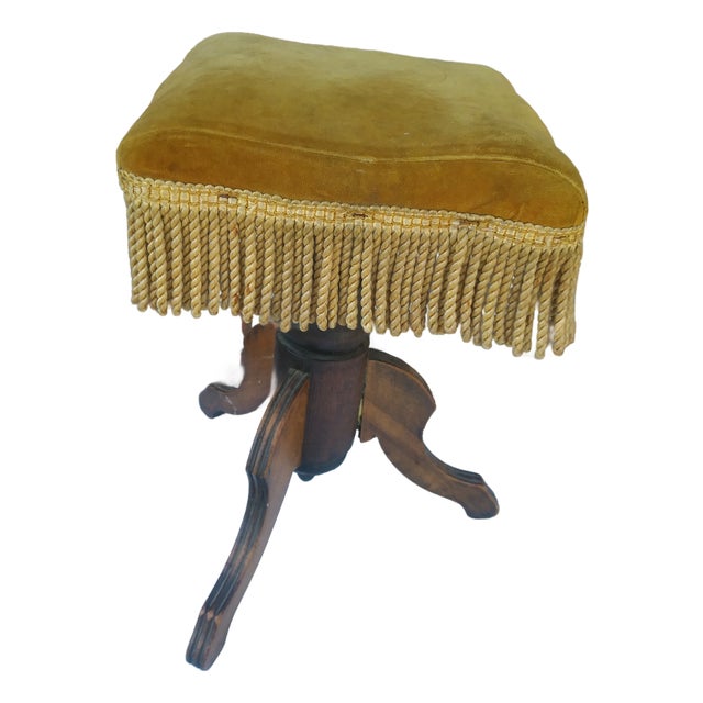 Antique Victorian Tonk Piano or Organ Stool Chicago & New York For Sale