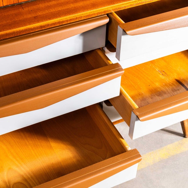 Glass Mid-Century Modern Cabinet with Eight White Drawers, 1950s For Sale - Image 7 of 13