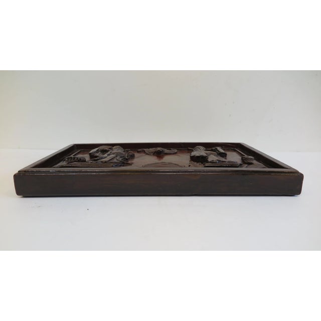 Brown 19th Century Chinese Carved Panel Board For Sale - Image 8 of 11