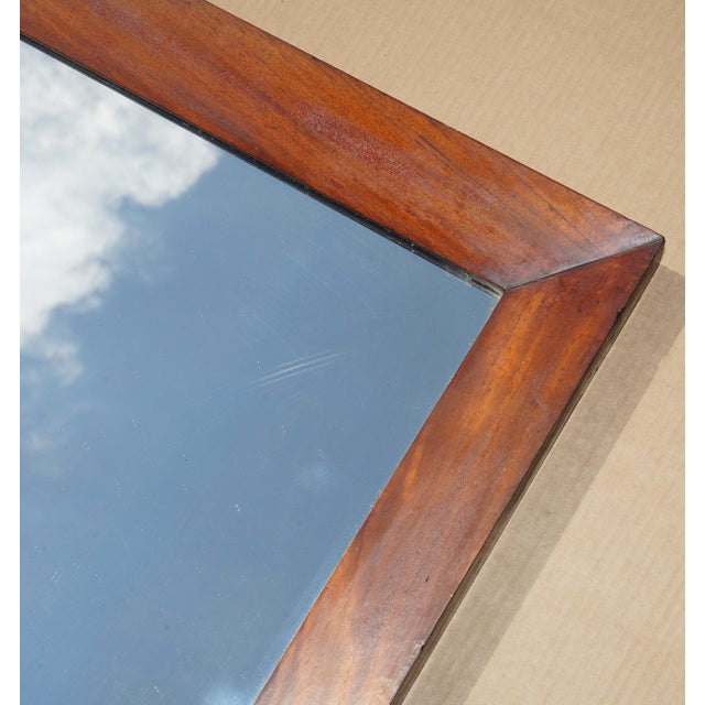 Antique English Georgian Wall-Mounted Mirror with Bevelled Hardwood Frame For Sale - Image 6 of 11