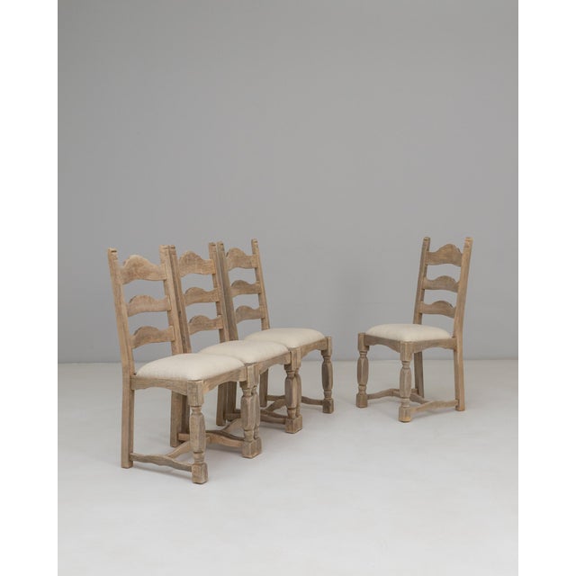 20th Century French Oak Dining Chairs With Upholstered Seats - Set of 4 For Sale - Image 18 of 18