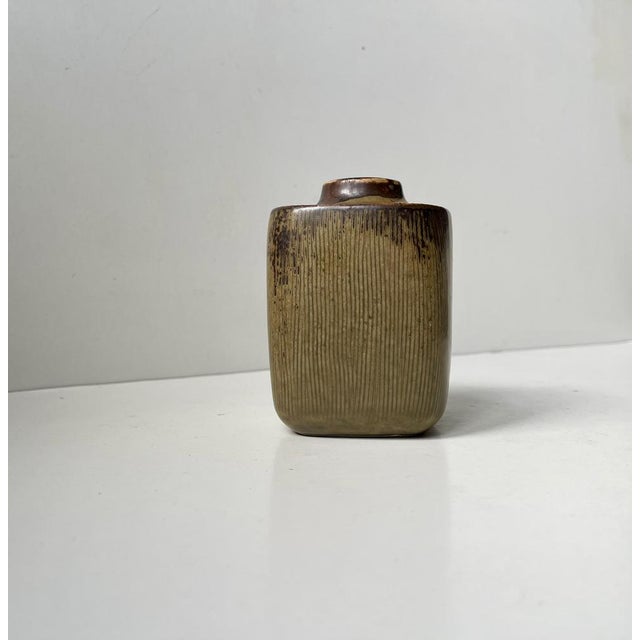 Ceramic Vintage Stoneware Vase in Brown Glazes by Valdemar Petersen for Bing & Grondahl, 1960s For Sale - Image 7 of 11