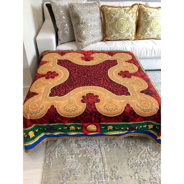 Custom Made Atelier Versace Multi Color Velvet Throw For Sale In New York - Image 6 of 13