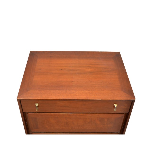 American Classic Wood Brass Night Stand Bedside Tables Mid-Century Modern - Pair For Sale In Miami - Image 6 of 11