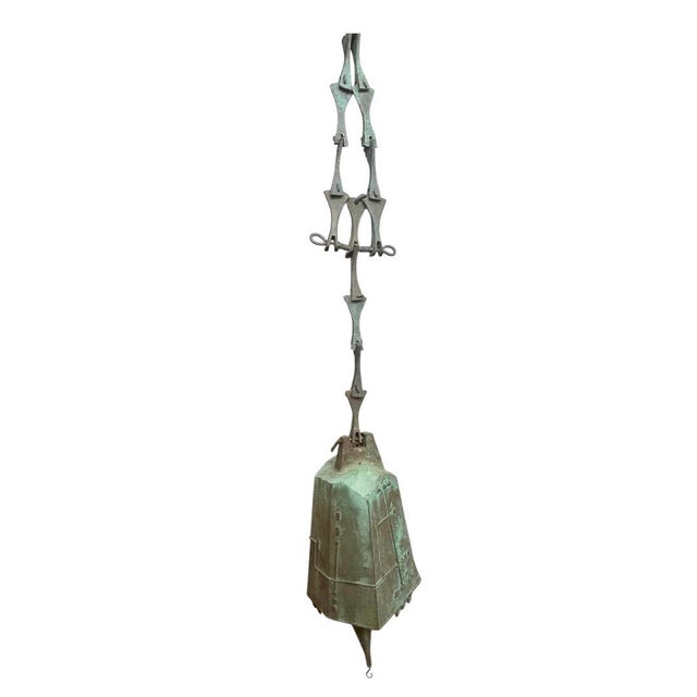 Paolo Soleri - Cosanti Brutalist Large Bronze Wind Bell With Cast Spine Linkage c.1960 - 1969 For Sale - Image 14 of 16