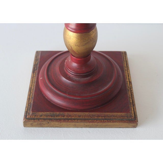 Vintage Italian Florentine Style Gold Gilt Wood Pedestal Side Table Glass Insert For Sale - Image 10 of 13