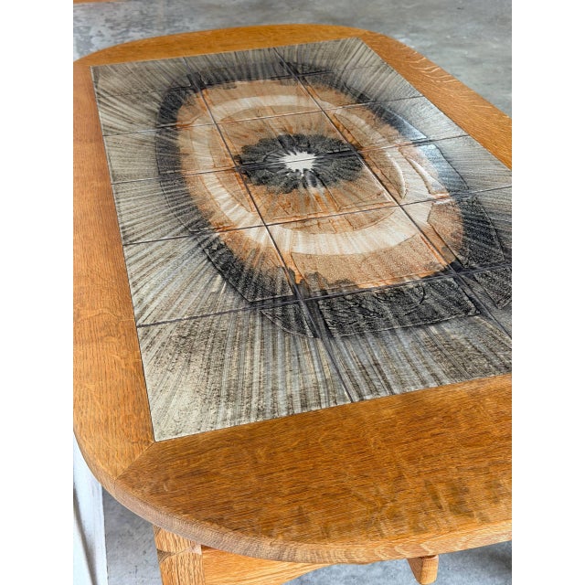 Oak Tile Top Oval Coffee Table Danish Mid-Century Modern 1970s For Sale - Image 11 of 11